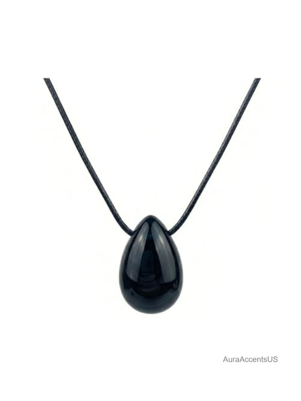 Teardrop Agate Pendant Necklace Adjustable Rope Healing Crystal